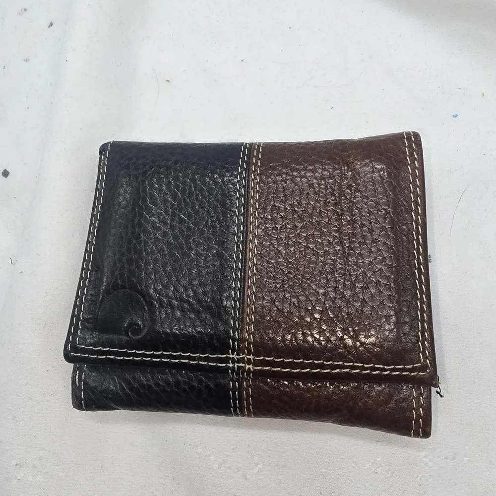 Carhartt Pebble Grain Trifold Wallet Men OS Black Brown Leather Rugged Workwear